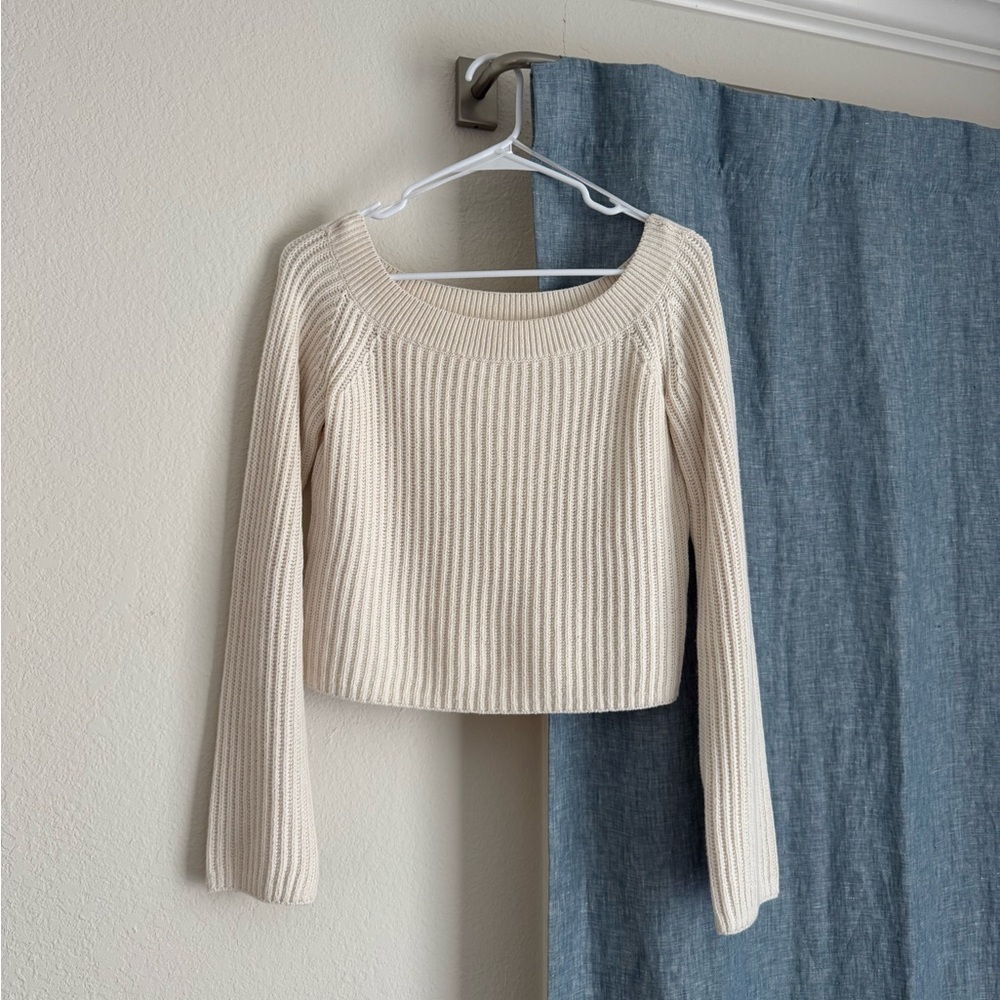 H&M Cream Ribbed Knit Sweater